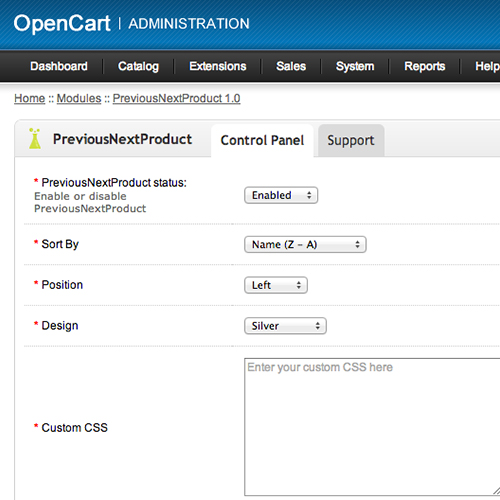 PreviousNextProduct for OpenCart