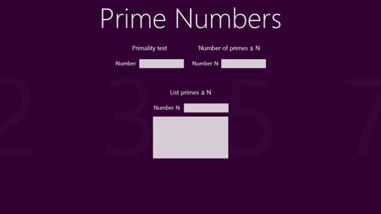 Prime Numbers for Windows 8