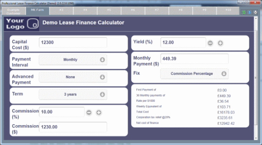 Professional Lease Finance Calculator