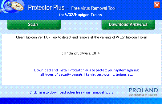 Protector Plus for W32/Hupigon Trojan