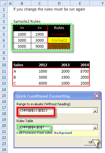 Quick Conditional Formatting for Excel