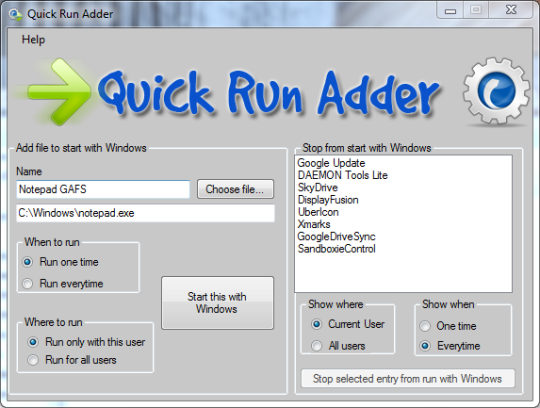 Quick Run Adder