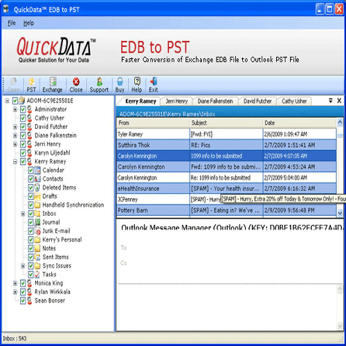 QuickData EDB to PST