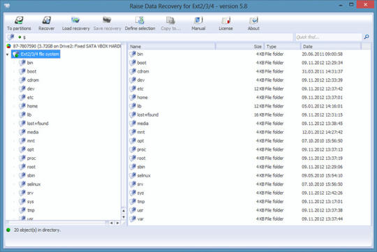 Raise Data Recovery for Ext2 Ext3 Ext4
