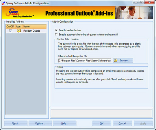 Random Quotes Insert for Outlook 2010 (64-bit)