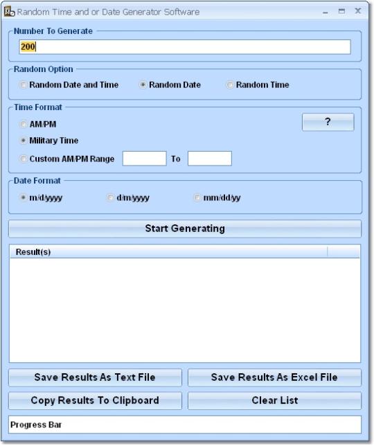 Random Time and or Date Generator Software