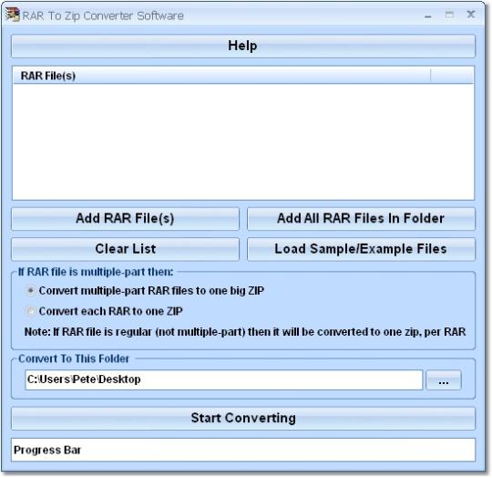 RAR To Zip Converter Software