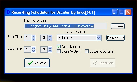 Recording Scheduler for Dscaler