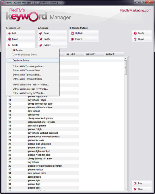 Redfly Keyword Manager