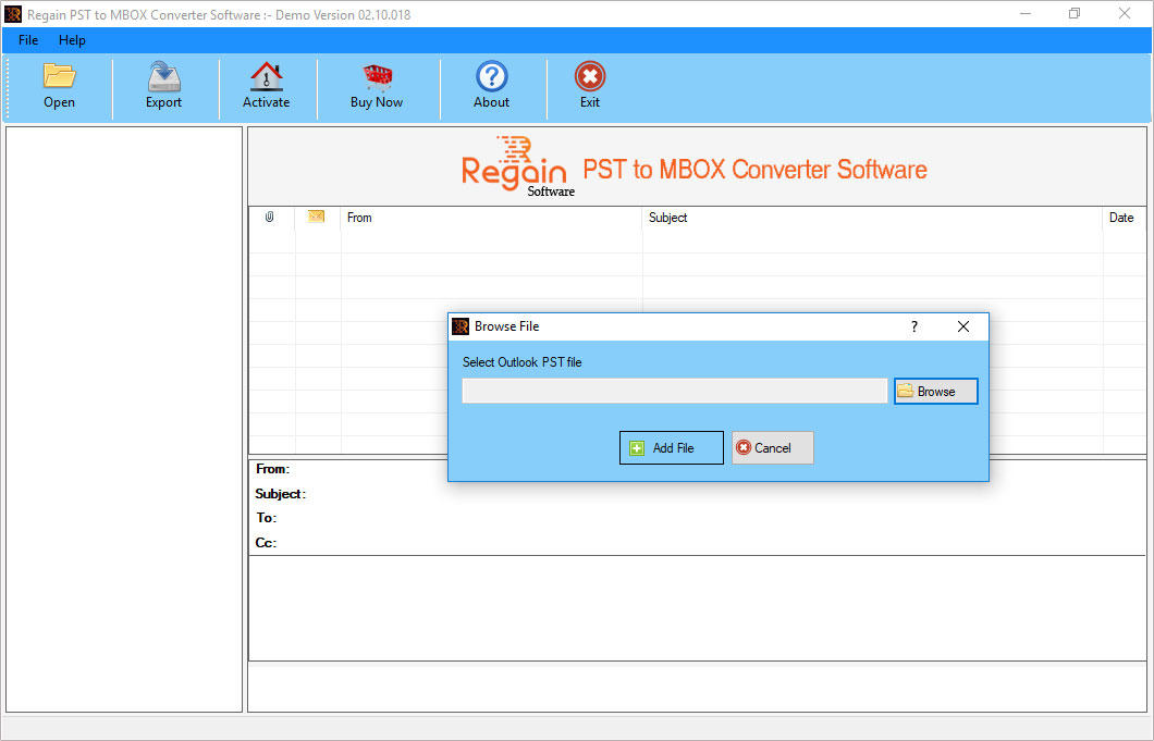 Regain PST to MBOX Converter Software