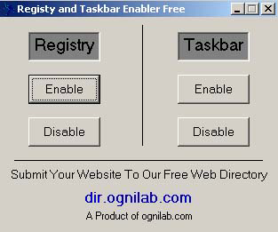 Registry And Taskbar  Enabler  Free