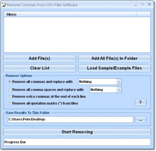 Remove Commas From CSV Files Software