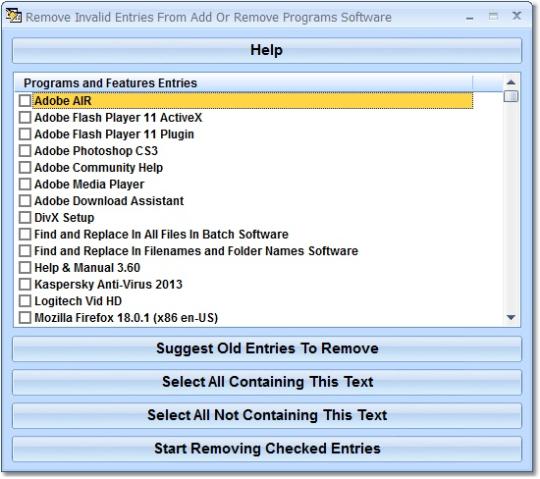 Remove Invalid Entries From Add Or Remove Programs Software