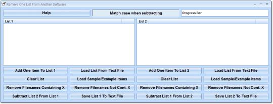 Remove One List From Another Software