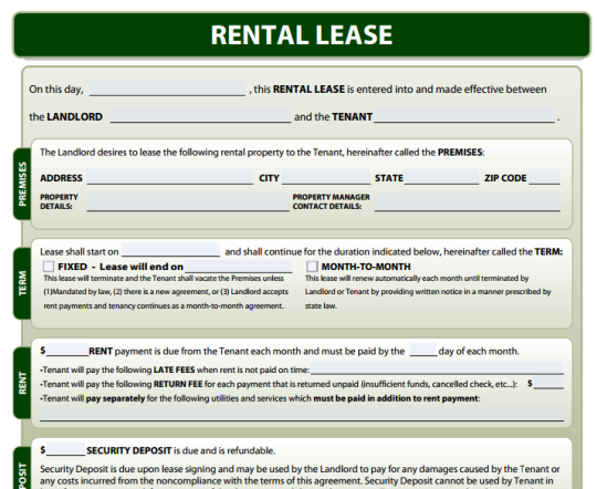 Rental Lease Forms