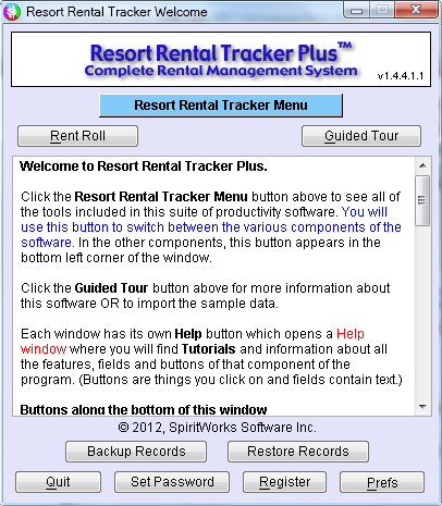 Resort Rental Tracker Plus Portable
