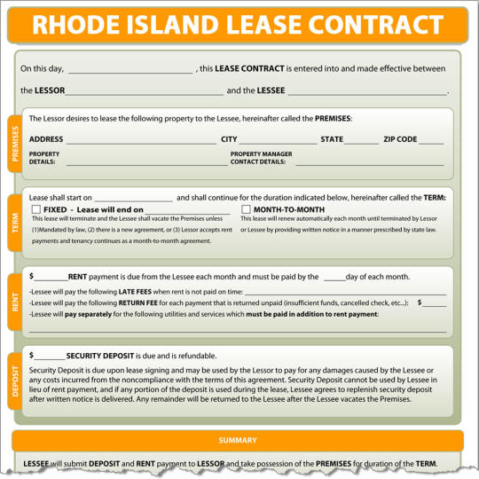 Rhode Island Lease Contract