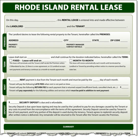 Rhode Island Rental Lease