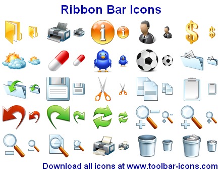 Ribbon Bar Icon Set