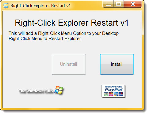 RightClick Restart Explorer