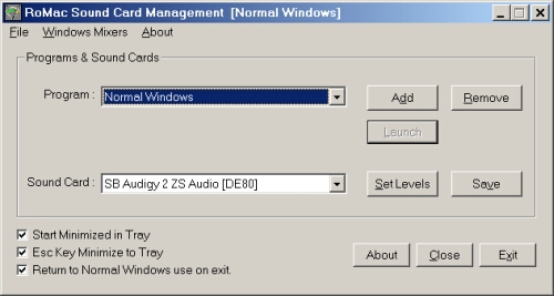 RoMac Sound Card Manager
