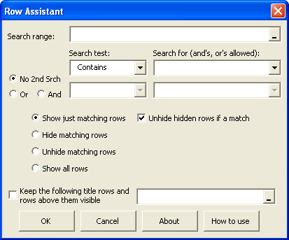 Row Assistant for Microsoft Excel