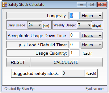 Safety Stock Calculator