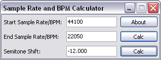 Sample Rate and BPM Calculator