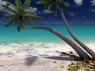 Sandy Beach 3D Screensaver and Animated Wallpaper