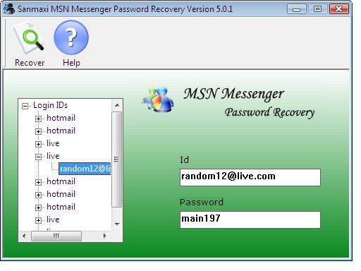 Sanmaxi MSN Messenger Password Recovery