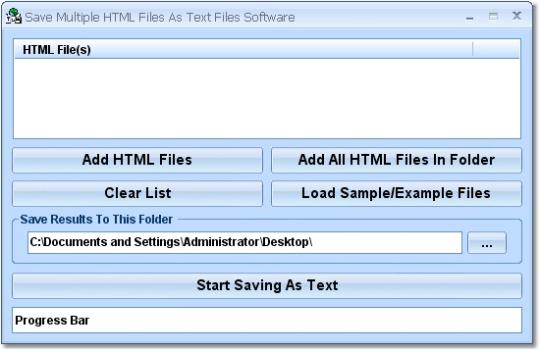 Save Multiple HTML Files As Text Files Software