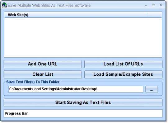 Save Multiple Web Sites As Text Files Software