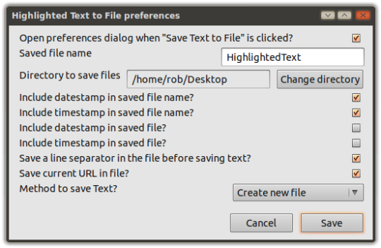 Save Text To File for Firefox