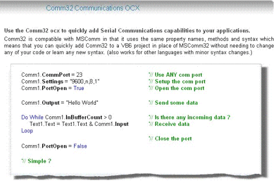 SComm32 Communications OCX