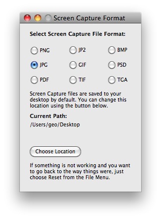 Screen Capture Format