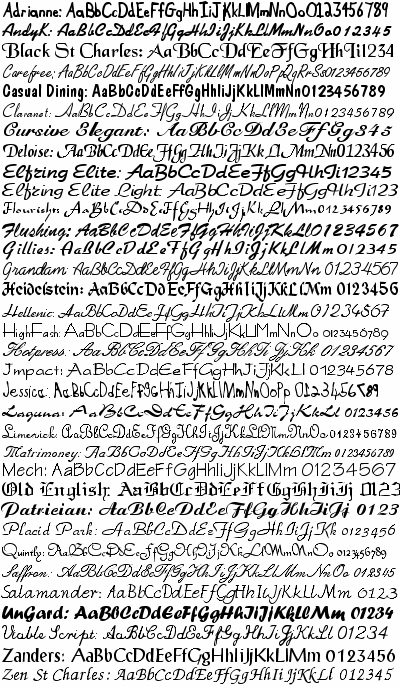 Script and Calligraphy Fonts