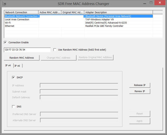 SDR Free MAC Address Changer
