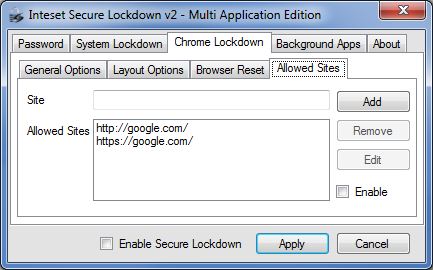 Secure Lockdown Multi Application Edition