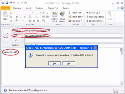 SecureEmail for Outlook 2010