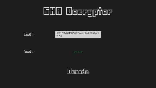SHA Decrypter for Windows 8