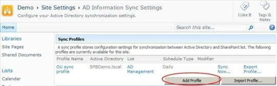 SharePoint AD Information Sync