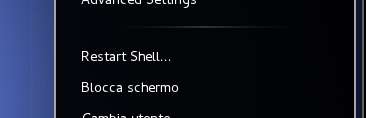Shell Restart User Menu Entry