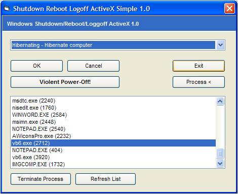 Shutdown Reboot Logoff ActiveX