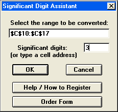 Significant Digit Assistant for Microsoft Excel
