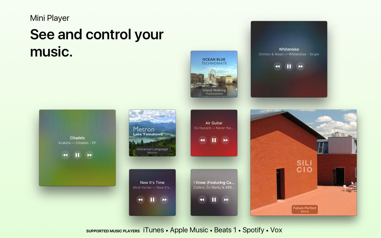 Silicio for Spotify and iTunes