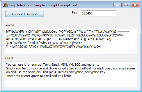 Simple Encrypt Decrypt Text