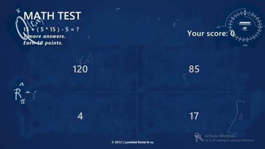 Simple Math Test for Windows 8