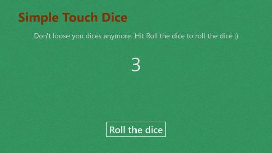 Simple Touch Dice for Windows 8