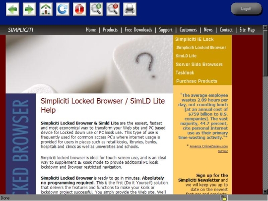 Simpliciti Locked browser