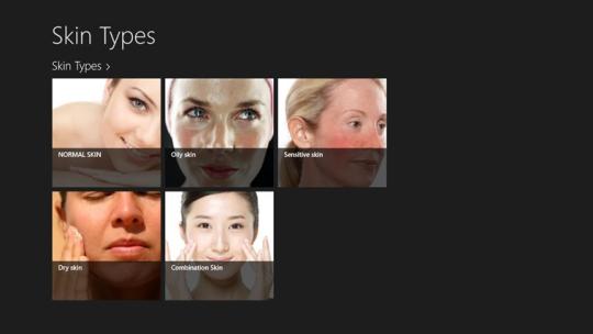 Skin types for Windows 8
